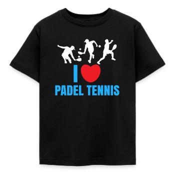 I Love Padel Padel Team Tennis Statement Heart - T-shirt Enfant - noir - Devant - AI Model Kid Female (0cm)