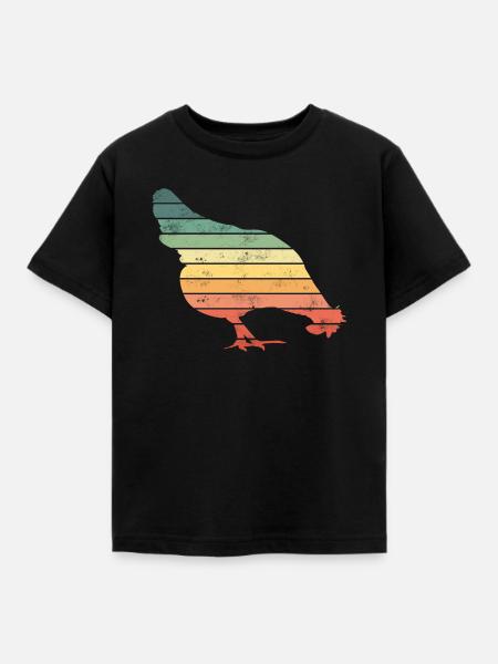 Huhn Hühner - Kinder T-Shirt - Schwarz