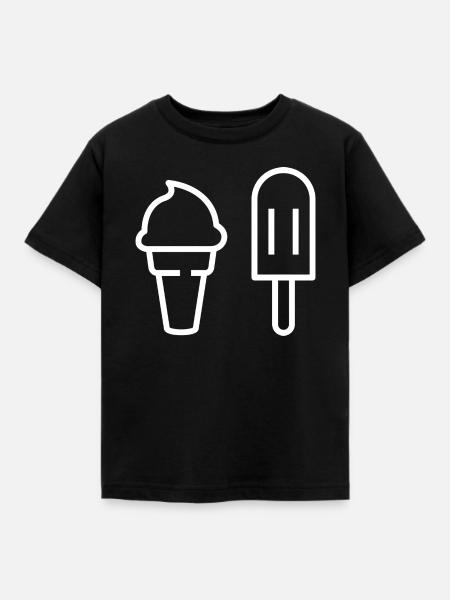Ich will Eis - Kinder T-Shirt - Schwarz