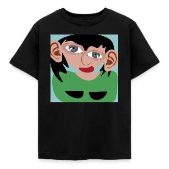 Dunkelhaarige Frau - Kinder T-Shirt - Schwarz - Vorne - AI Model Kid Female (0cm)