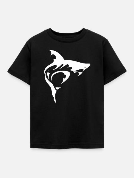 SHARK - Kinder T-Shirt - Schwarz