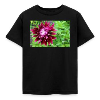 Dahlia, Fleur, Fleur Rouge - T-shirt Enfant - noir - Devant - AI Model Kid Female (0cm)