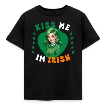Embrasse-moi, je suis irlandaise - T-shirt Enfant - noir - Devant - AI Model Kid Female (0cm)