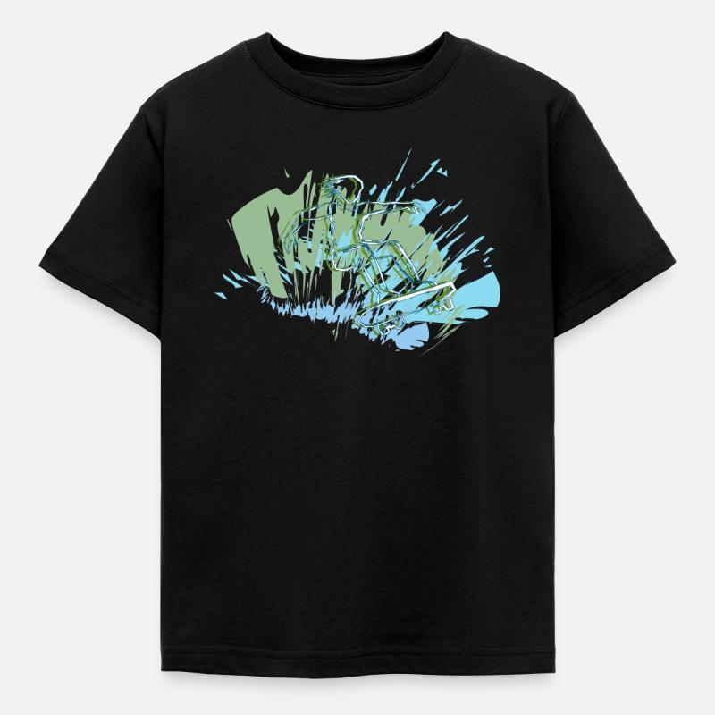 Skater - Kinder T-Shirt - Schwarz