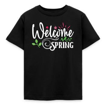 Willkommen Frühling - Kinder T-Shirt - Schwarz - Vorne - AI Model Kid Female (0cm)