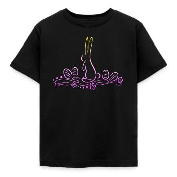 Silhouette de lapin de Pâques avec des œufs de Pâques - T-shirt Enfant - noir - Devant - AI Model Kid Female (0cm)