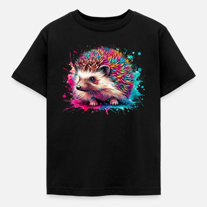 Igel - Kinder T-Shirt - Schwarz