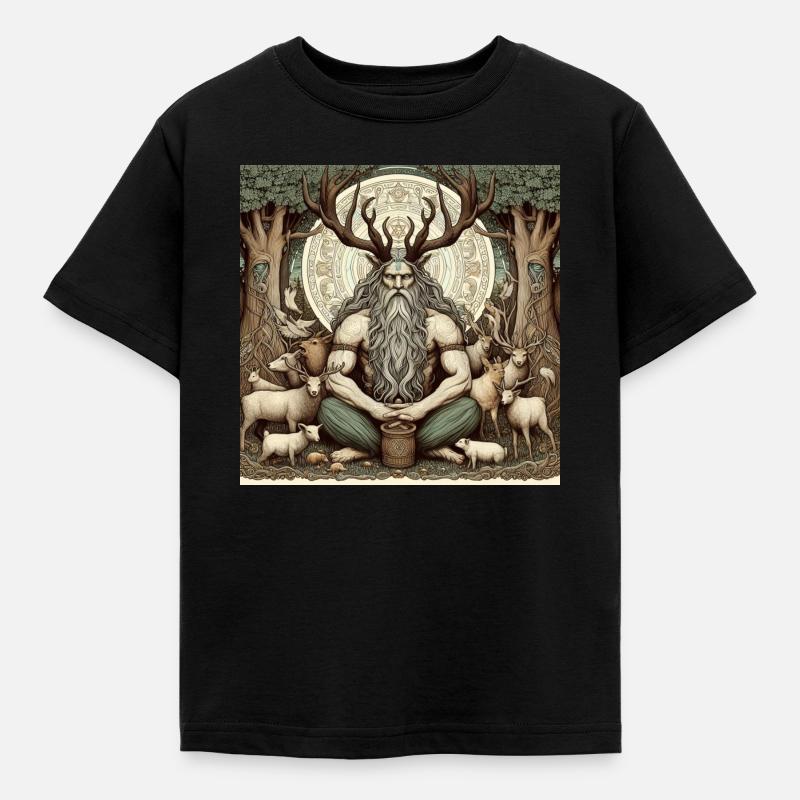Cernunnos, dieu celte - T-shirt Enfant - noir
