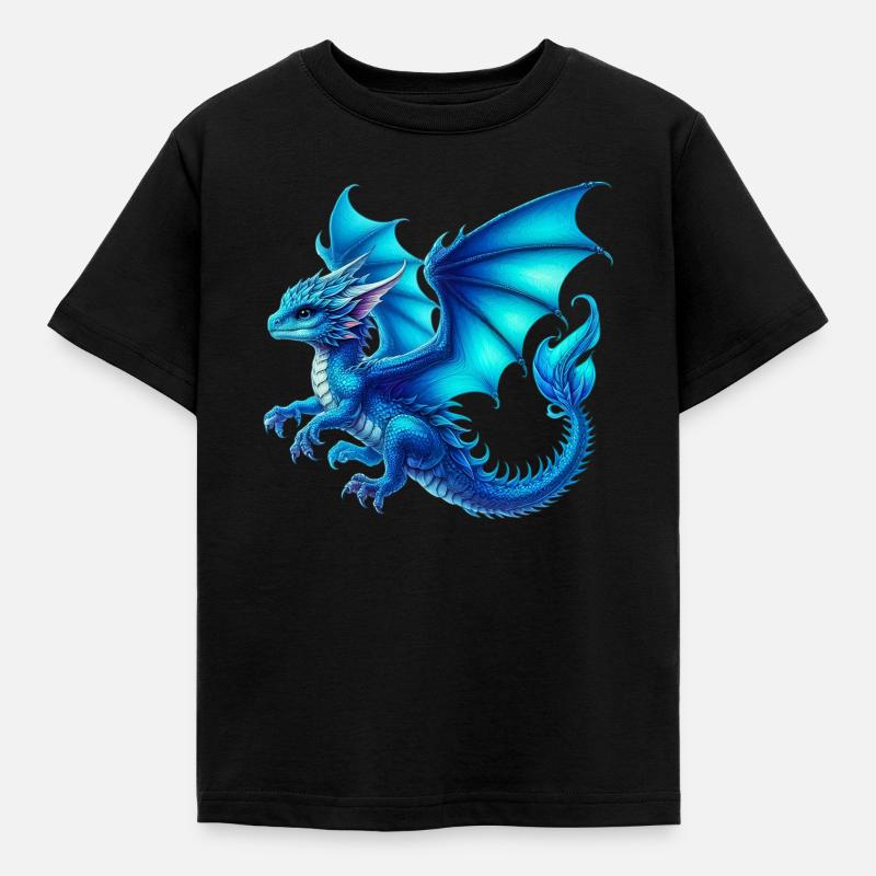 Drache - Kinder T-Shirt - Schwarz