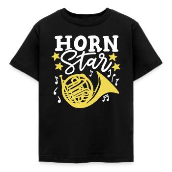 Waldhornspieler Hornist - Kinder T-Shirt - Schwarz - Vorne - AI Model Kid Female (0cm)