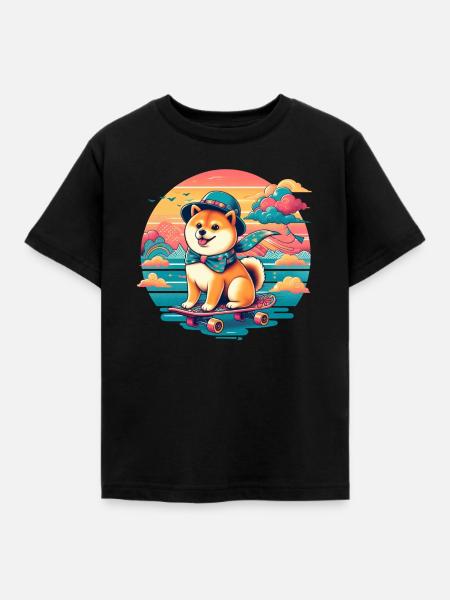 Shiba Inu - Kinder T-Shirt - Schwarz