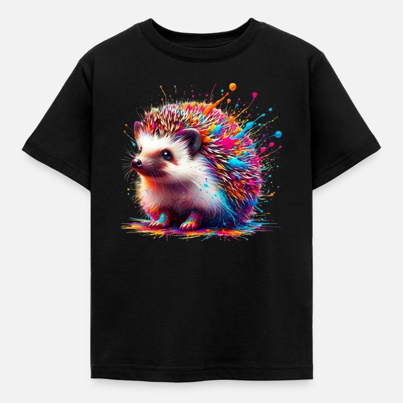 Igel - Kinder T-Shirt - Schwarz