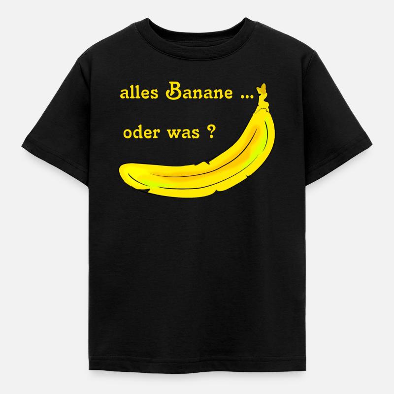 Banane obst - Kinder T-Shirt - Schwarz
