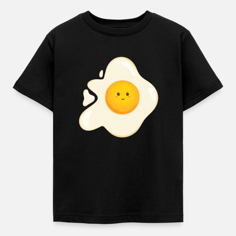 Süßes Spiegelei - Kinder T-Shirt - Schwarz