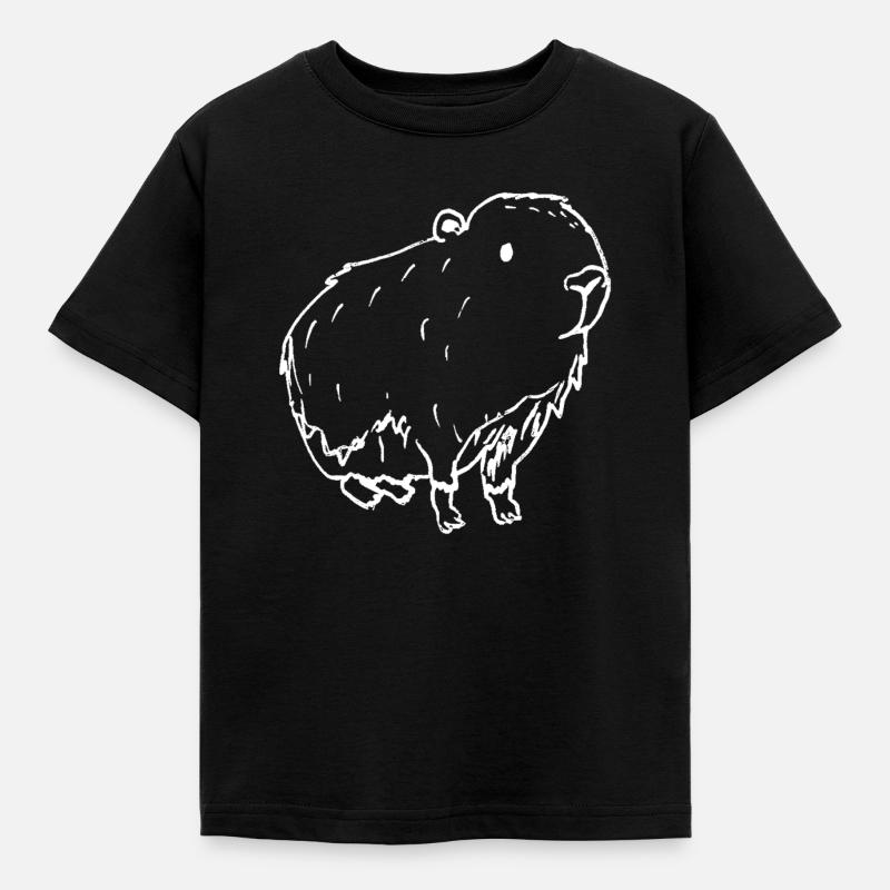 Blanc abstrait de Kapybara - T-shirt Enfant - noir