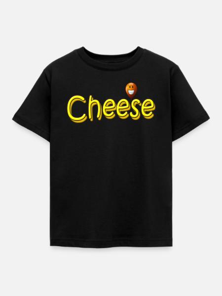 CHEESE - Kinder T-Shirt - Schwarz