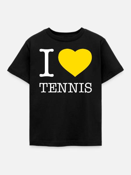I LOVE TENNiS - Kinder T-Shirt - Schwarz