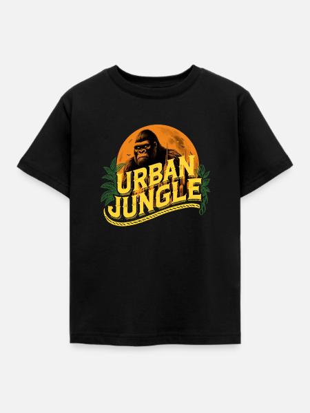 Urban Jungle Logo Farbe - Kinder T-Shirt - Schwarz