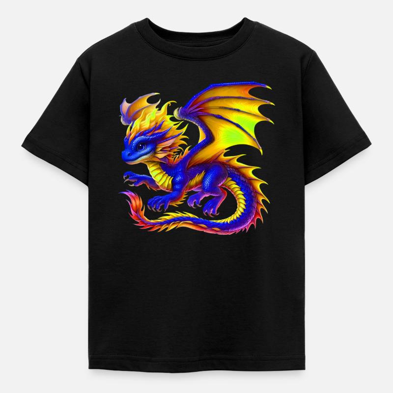 Drache - Kinder T-Shirt - Schwarz