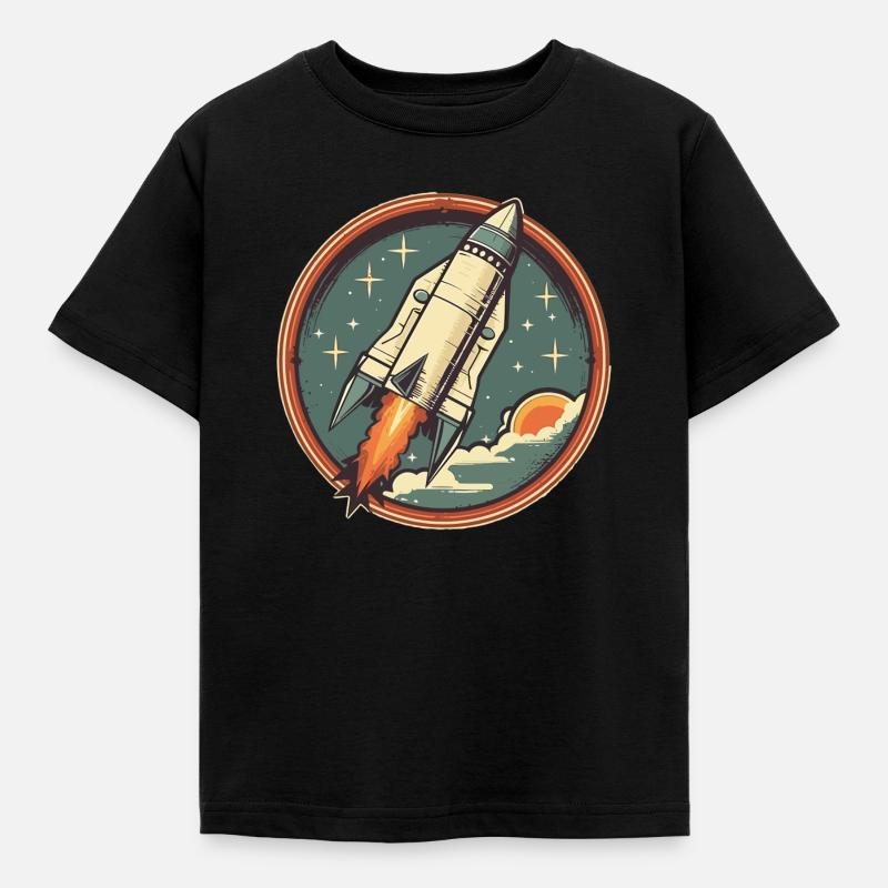 Fusée Rétro - Fusée Spatiale - T-shirt Enfant - noir