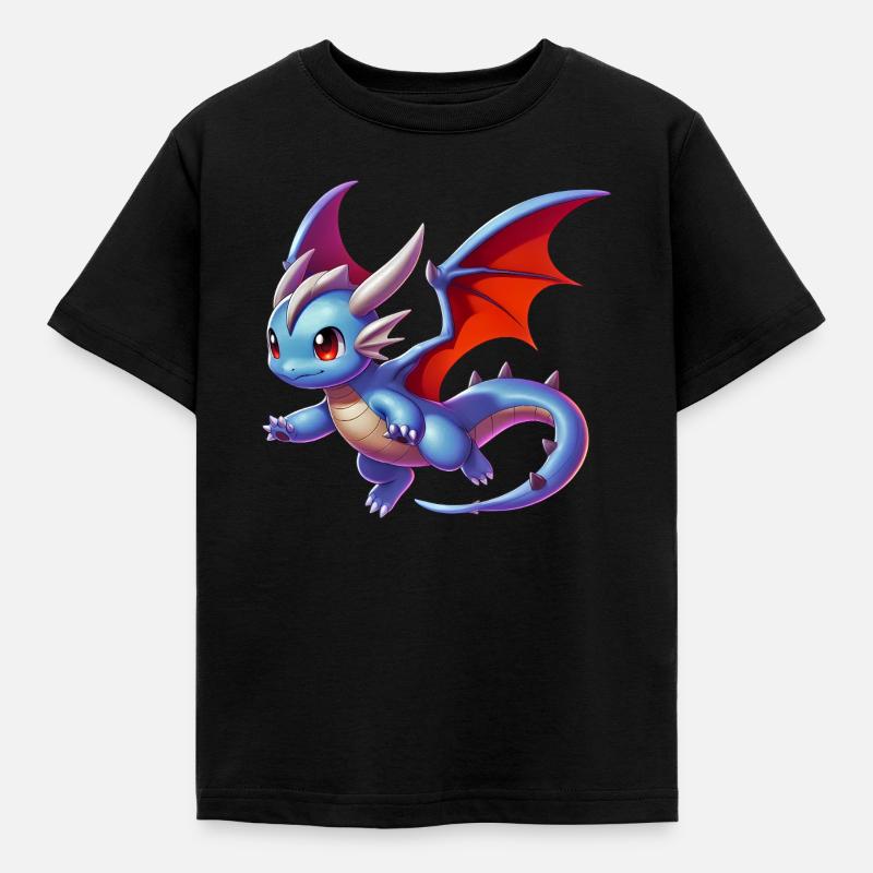 Drache - Kinder T-Shirt - Schwarz
