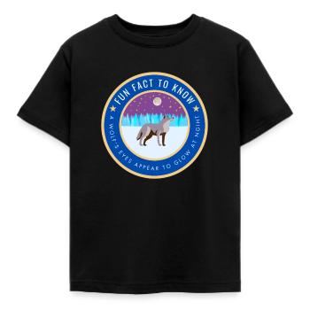 A wolf's eyes appear to glow at night - Kids' T-Shirt - black - Front - AI Model Kid Female (0cm)