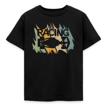 Retro Formula Racing Design für Motorsportfans - Kinder T-Shirt - Schwarz - Vorne - AI Model Kid Female (0cm)