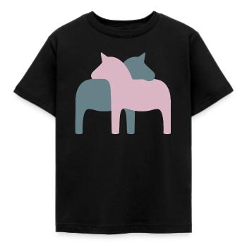 Dalapferd Paar Pferde Liebe Hochzeit Deko Love - Kinder T-Shirt - Schwarz - Vorne - AI Model Kid Female (0cm)