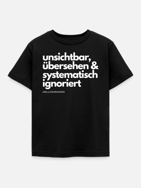 ME/CFS systematisch ignoriert white - Kinder T-Shirt - Schwarz