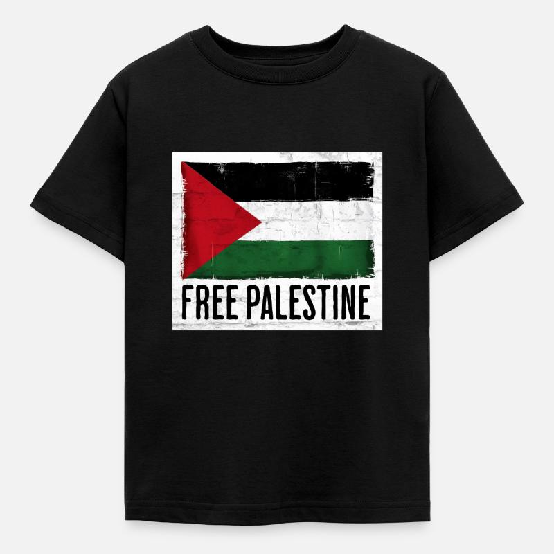 Conception du drapeau de la liberté pour la Palestine - T-shirt Enfant - noir
