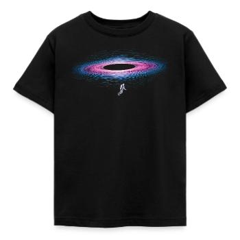 Astronaut mit energiegeladenem Schwarzen Loch - Kinder T-Shirt - Schwarz - Vorne - AI Model Kid Female (0cm)
