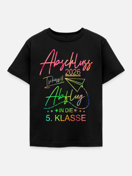 Grundschule Abschluss 2026 - Kinder T-Shirt - Schwarz