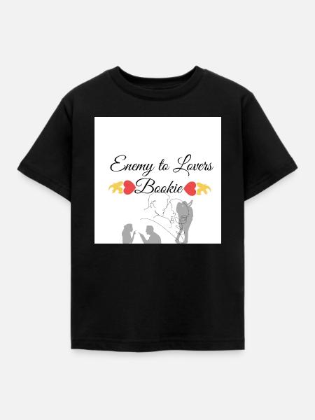 Enemy to lovers bookie design - Kinder T-Shirt - Schwarz