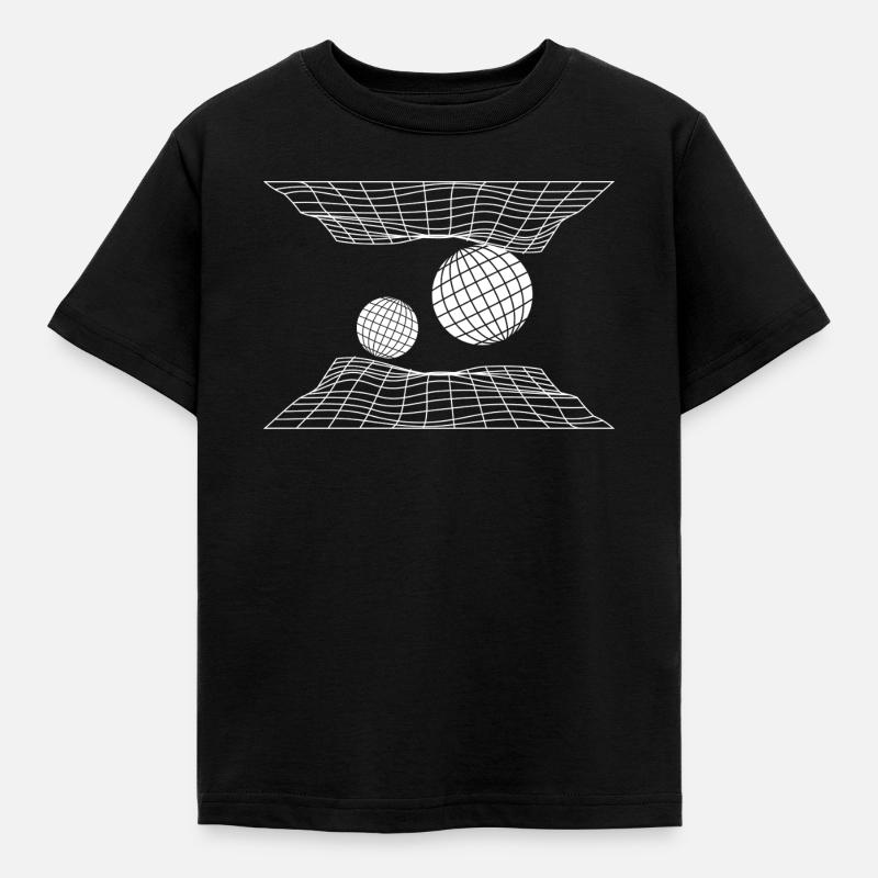 Futuristic Grid Space Spheres Design - Kids' T-Shirt - black