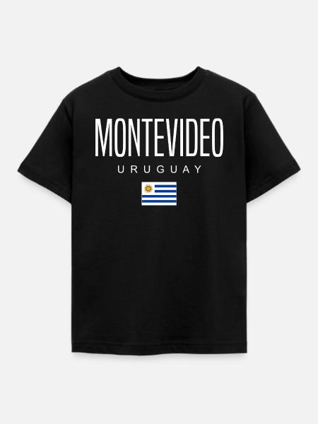Montevideo Uruguay Uruguayer - Kinder T-Shirt - Schwarz
