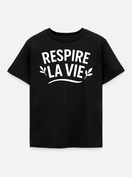 Atmet natürliches Leben - Kinder T-Shirt - Schwarz