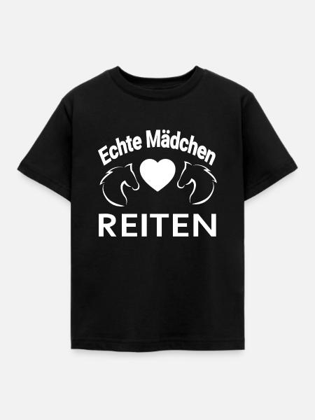 Pferde - Kinder T-Shirt - Schwarz