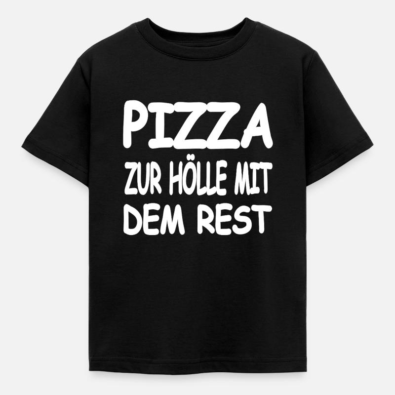 Pizza - Kinder T-Shirt - Schwarz