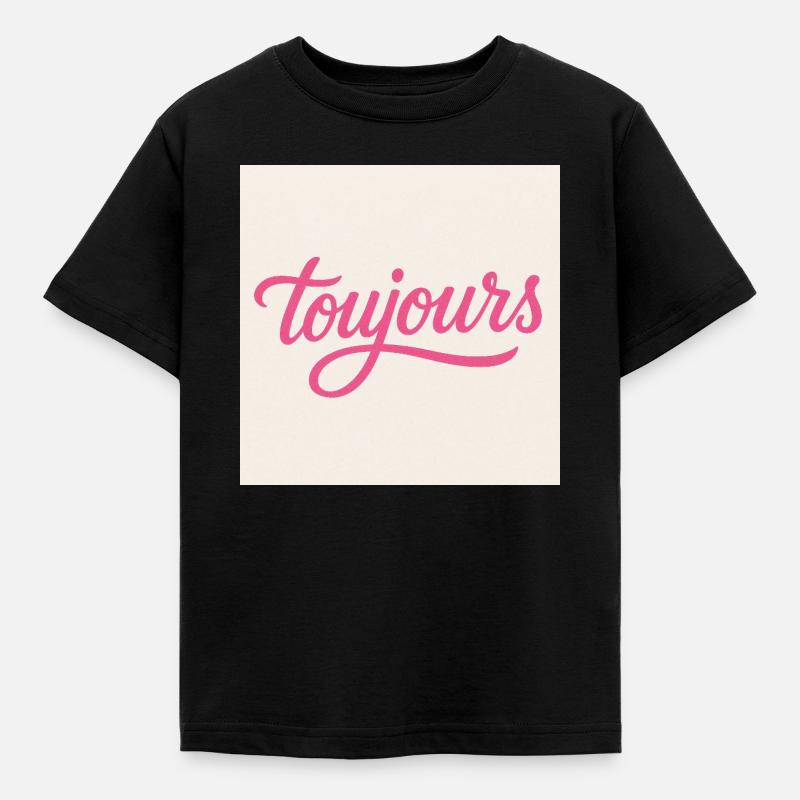 Toujours Pink Script - Kids' T-Shirt - black