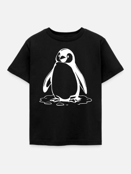 Pinguin - Kinder T-Shirt - Schwarz