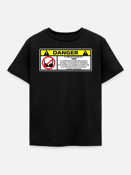 Gefahr Turbo - Kinder T-Shirt - Schwarz