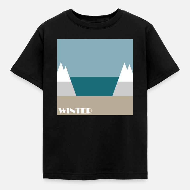 Winter - Kinder T-Shirt - Schwarz