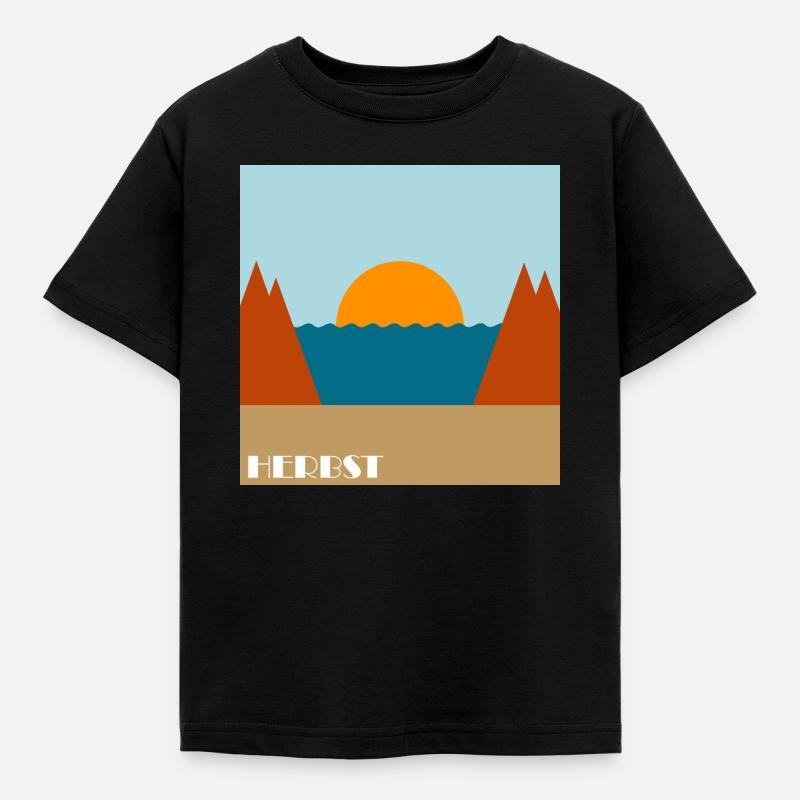 Herbst - Kinder T-Shirt - Schwarz