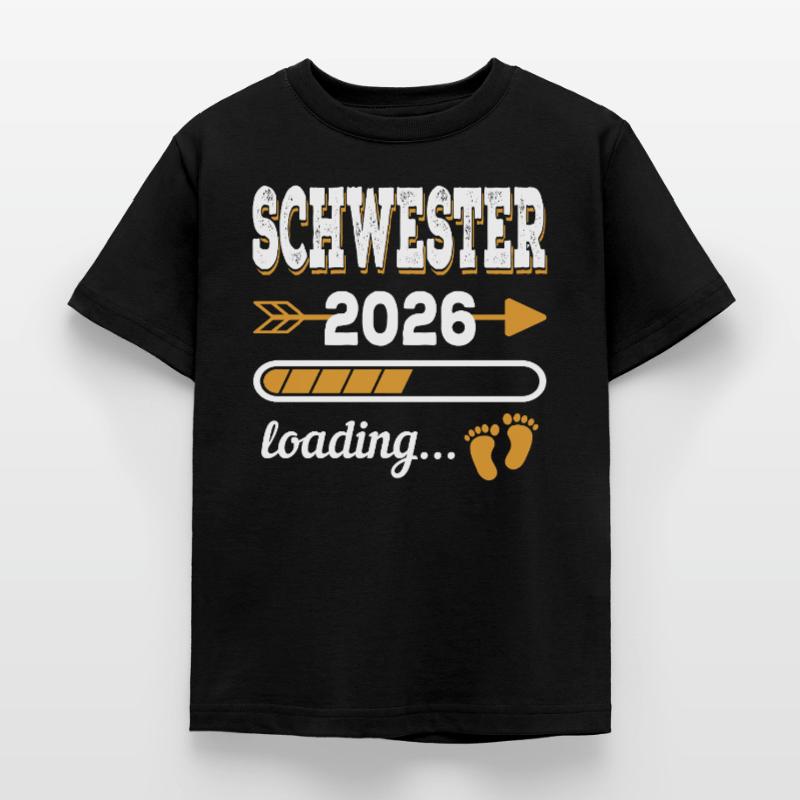 Schwester 2026 Loading große Schwester Geschenk Kinder T-Shirt