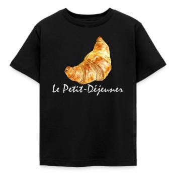 Croissant Petit-déjeuner Français Design - T-shirt Enfant - noir - Devant - AI Model Kid Female (0cm)