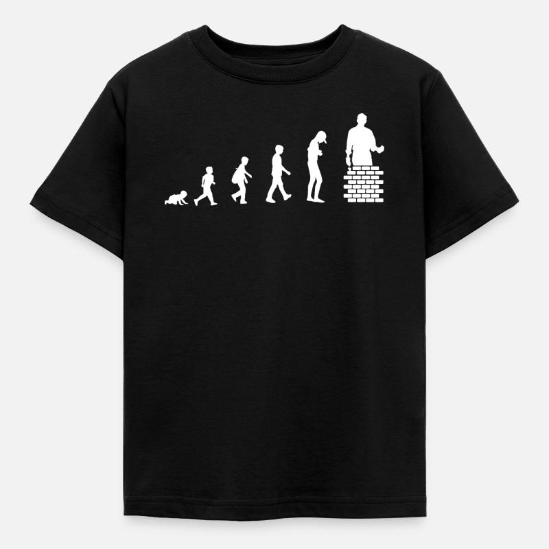 Evoluzione da bambino a muratore / professione - Maglietta per bambini - nero