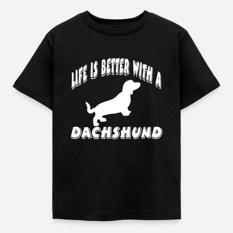 Dackel - Kinder T-Shirt - Schwarz