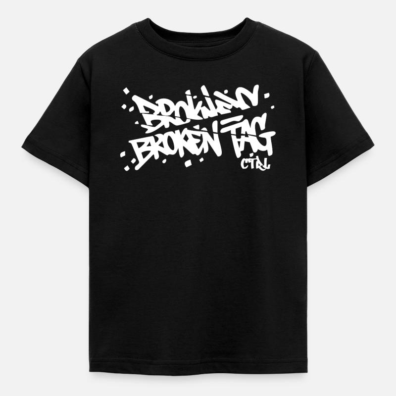 broken-tag-dos - T-shirt Enfant - noir