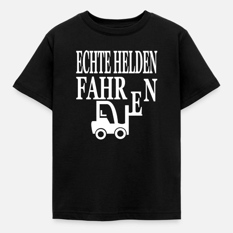 Gabelstapler - Kinder T-Shirt - Schwarz
