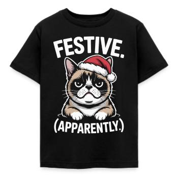 Ambiance festive de chat sombre et sombre de Noël - T-shirt Enfant - noir - Devant - AI Model Kid Female (0cm)